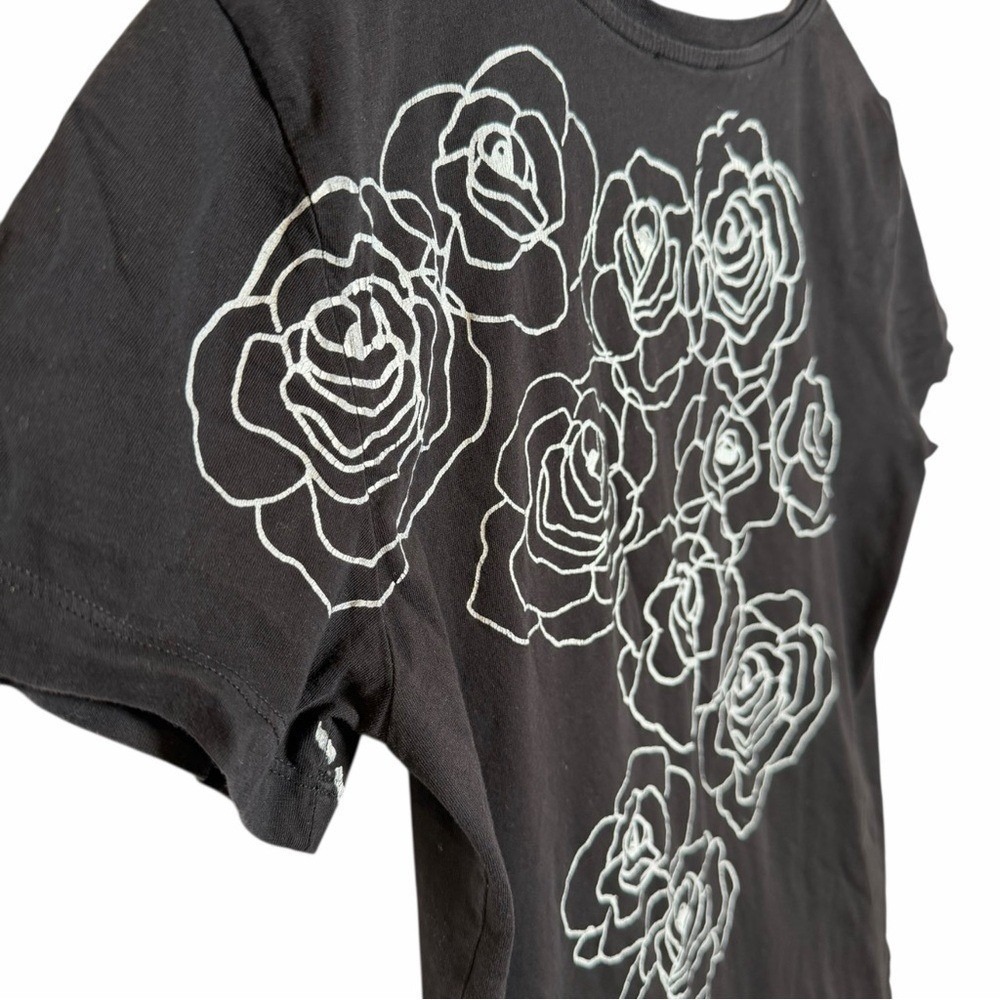 Archive Diesel Y2K Black Rose Graphic Baby Tee • Distressed Indie Sleaze S - Picture 9 of 11